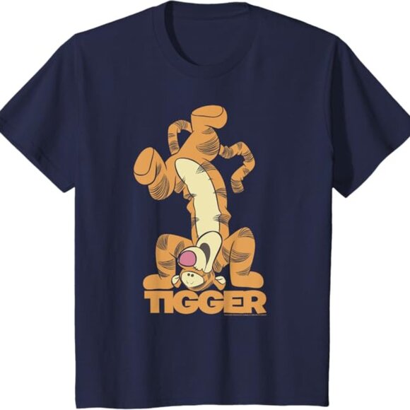 Disney Winnie The Pooh Tigger Upside Down Portrait T-Shirt Size 2XL - Picture 3 of 3